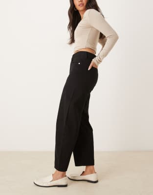 Arket Bloom Cropped Barrel Leg Jeans In Black