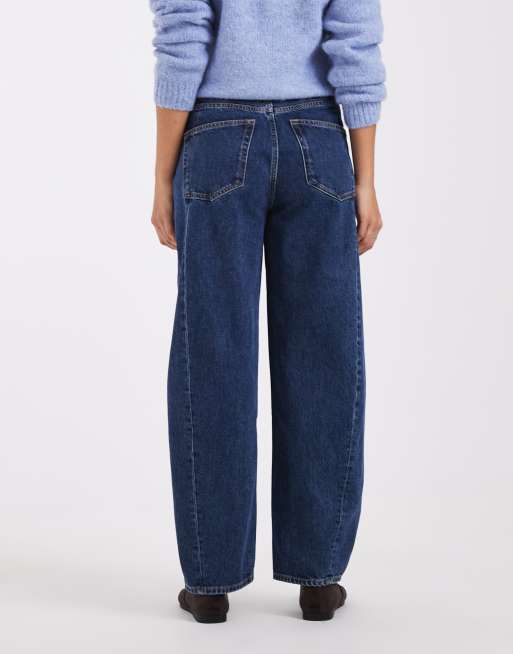 ARKET Bloom jeans a gamba bombata blu scuro, 3 di 5