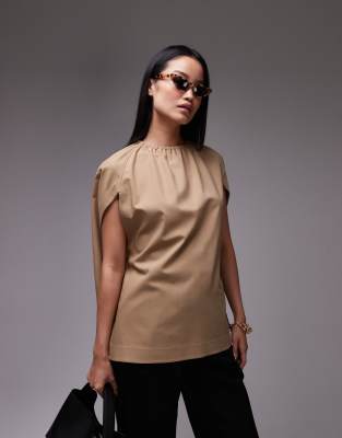 Arket Blouse With Cape Detail In Beige-neutral