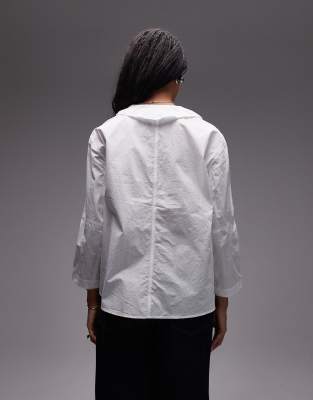 Arket Blouse With Ruffle Front In White