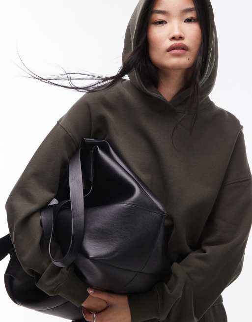 ARKET – Bluza z kapturem z miękkiego dżerseju frotté w zielonym odcieniu khaki