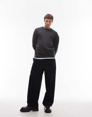 ARKET BOILED WOOL RIB KNIT SWEATER 