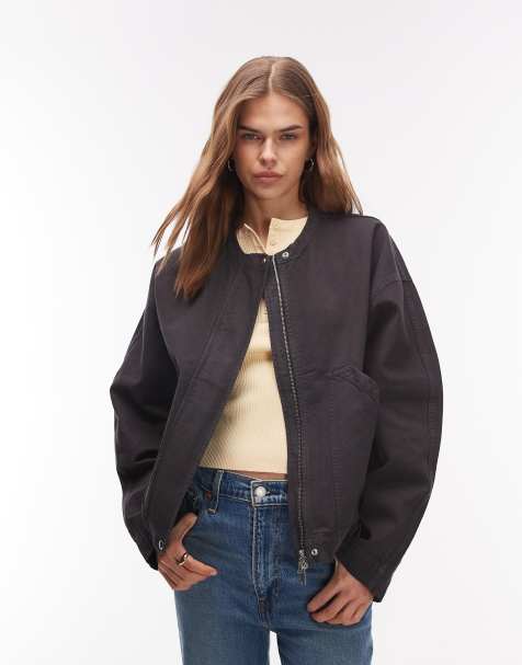 ARKET - Bomber en coton - Noir délavé - view 1