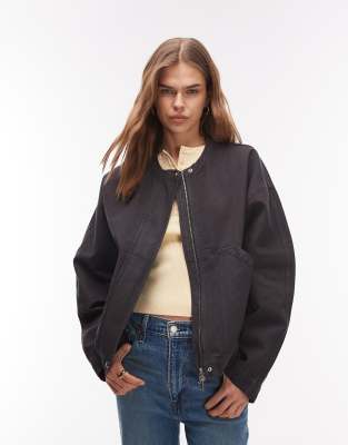 ARKET - Bomberjacke aus gewaschener Baumwolle in Schwarz