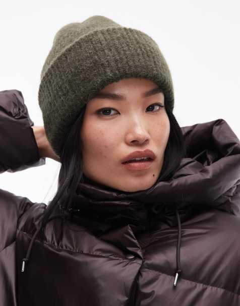ARKET - Bonnet en alpaga et laine - Vert kaki foncé - view 1