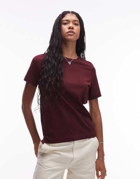 ARKET t-shirt in burgundy