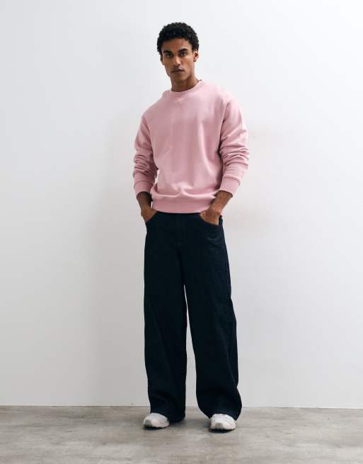 ARKET boxy fit cotton crew neck sweater in dusty pink, 2 of 5
