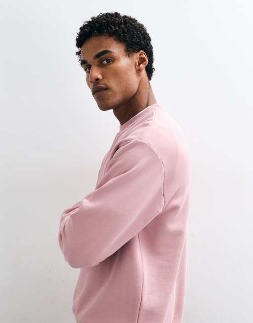 ARKET boxy fit cotton crew neck sweater in dusty pink, 5 of 5