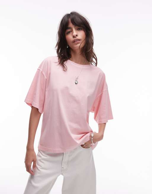 ARKET boxy t-shirt in washed rose pink