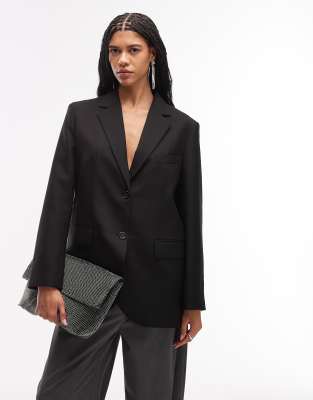 ARKET - Boyfriend-Blazer in Schwarz mit Oversize-Passform
