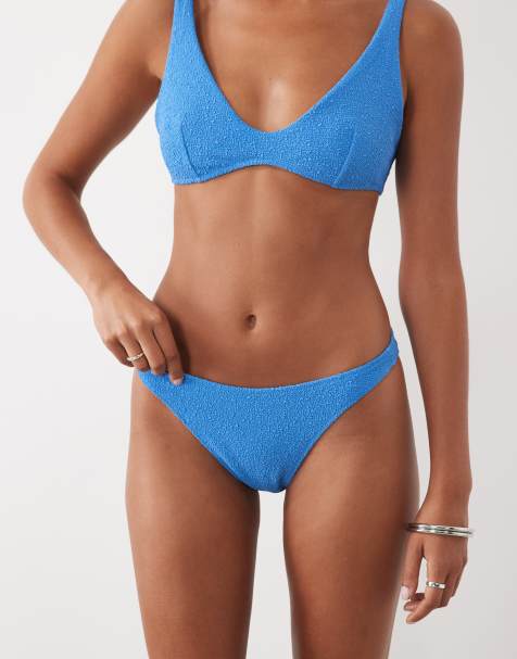 ARKET - braguita de bikini arrugada azul de conjunto - view 1