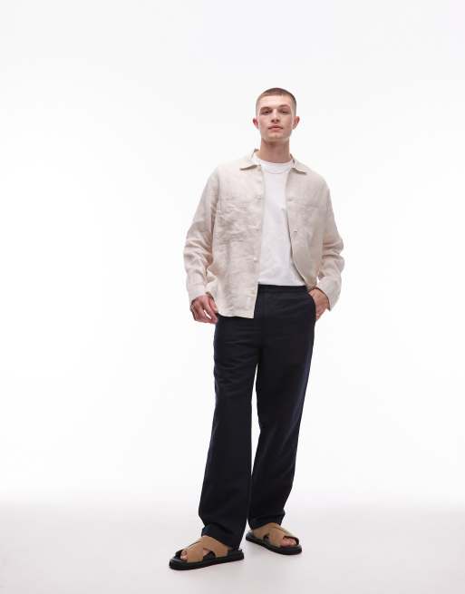 ARKET - Broek van linnenmix in blauw