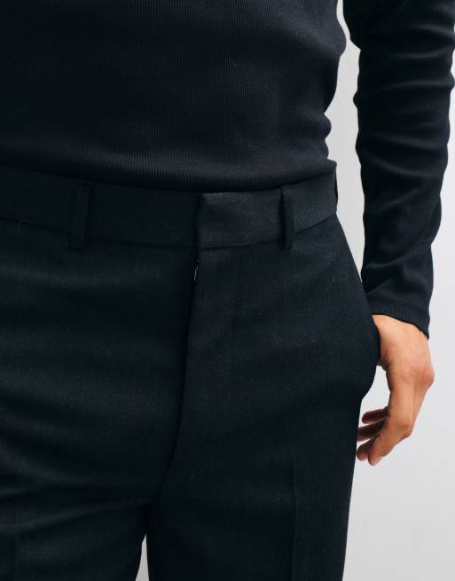 ARKET broek van zuivere wol met rechte pijpen in grijs, 2 van 5