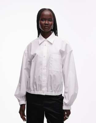 Arket Bubble Hem Shirt In White