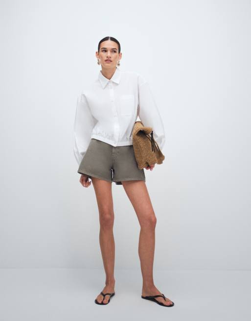 ARKET bubble hem shirt in white, 2 of 4