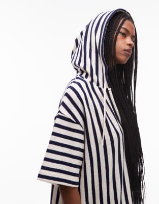 ARKET - Bunt gestreifter Strand-Kapuzenpullover aus Frottee