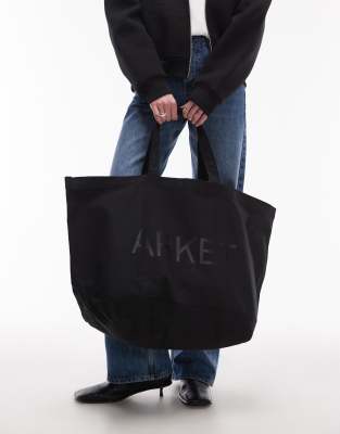 ARKET - Cabas oversize en toile - Noir - view 1