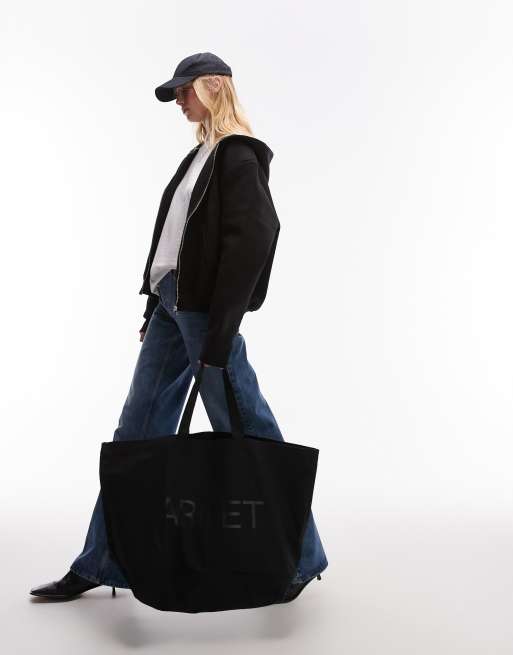 ARKET - Cabas oversize en toile - Noir, 3 de 4