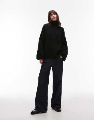 Arket Cable Knit Sweater In Black