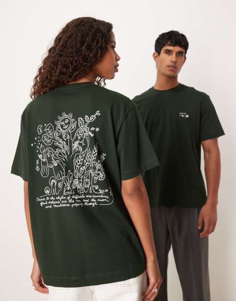ARKET - Cafe - T-Shirt unisex con stampa sul retro verde scuro - view 1