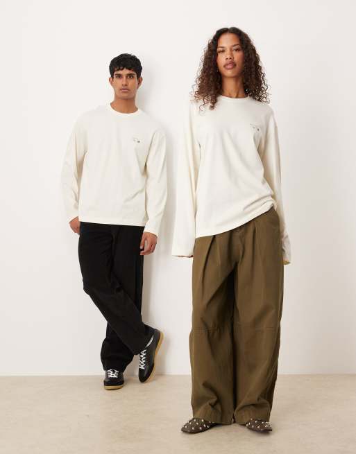 ARKET Cafe Unisex long sleeve back printed t-shirt in white, 2 of 4