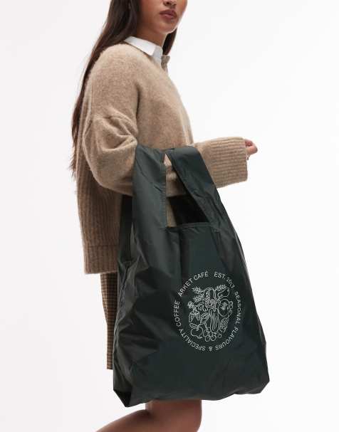 ARKET - Cafe - Unisex - Mørkegrøn shopper-tote med print - view 1