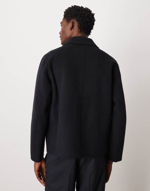 ARKET - Camicia giacca blu navy a doppio strato in misto lana, 3 di 5
