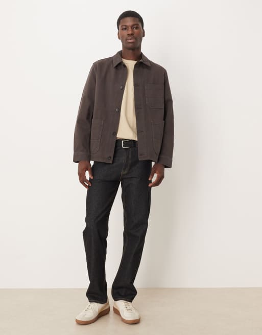 ARKET - Camicia giacca in twill marrone sovratinto, 2 di 5