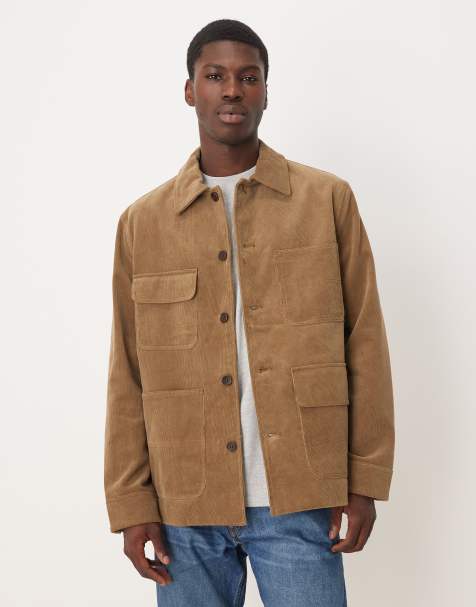 ARKET - Camicia giacca multitasche marrone chiaro in tessuto a coste - view 1