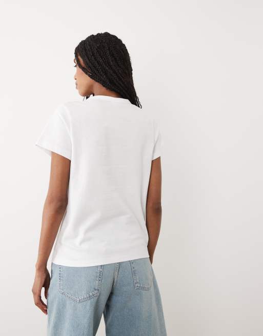 ARKET - Camiseta blanca de manga corta y corte slim, 3 de 4