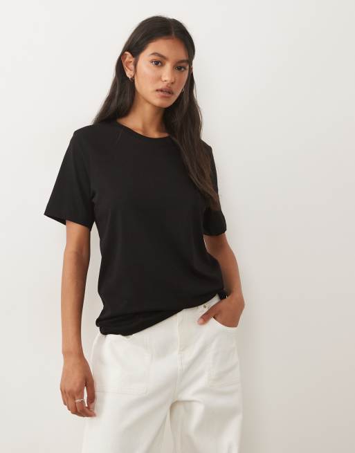 ARKET - camiseta de algodón puro en negro, 3 de 4