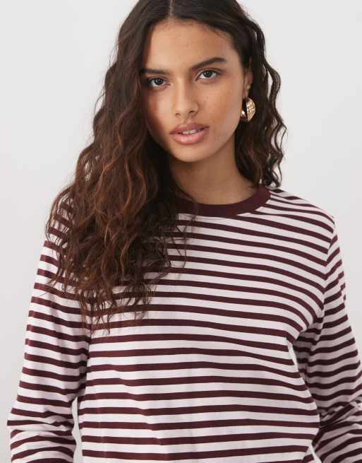 ARKET - camiseta de manga larga en burdeos, 3 de 4