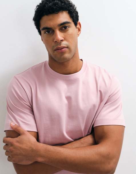 ARKET camiseta de punto grueso en rosa empolvado - view 1