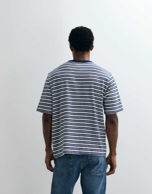 ARKET - camiseta extragrande de bouclé texturizado de algodón en azul brillante, 5 de 5