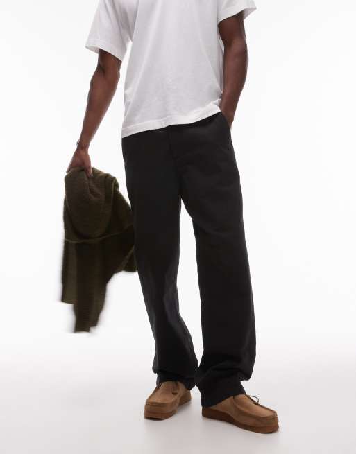 ARKET canvas loose fit pants in black, 5 of 5