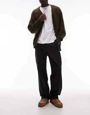 Arket ARKET canvas loose fit trousers in black