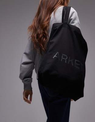 Arket canvas tote bag in black