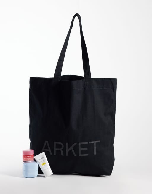 ARKET canvas tote bag in black, 2 of 4