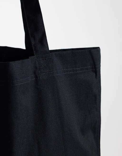 ARKET canvas tote bag in black, 3 of 4