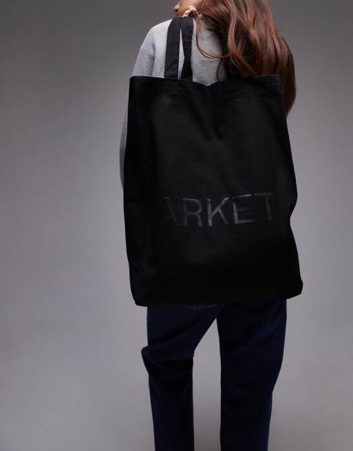ARKET canvas tote bag in black
