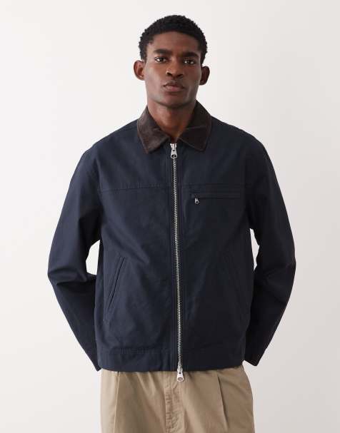 ARKET canvas worker jacket in dark blue - view 1