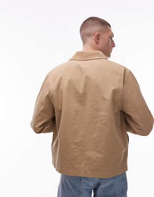 ARKET CANVAS ZIP FRONT WORKWEAR JACKET 