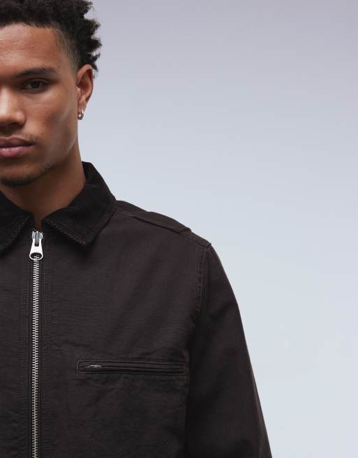 ARKET ジャケット ARKET canvas zip front workwear jacket in brown | ASOS