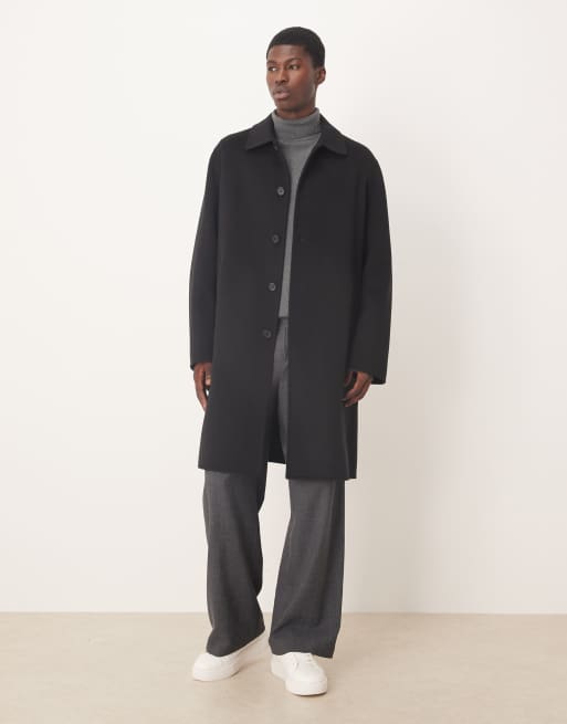 ARKET - Cappotto in lana a doppio strato nero