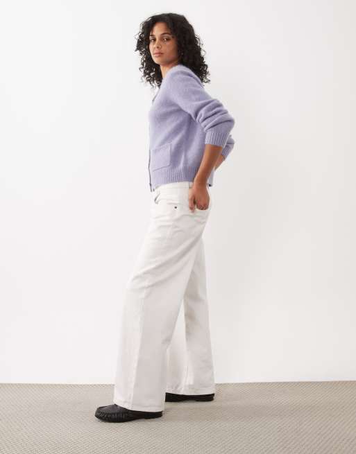 ARKET cardigan a girocollo in misto alpaca e lana lilla, 3 di 4