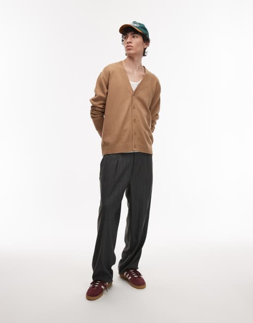 ARKET - Cardigan beige cammello in maglia leggera testurizzata, 2 di 4