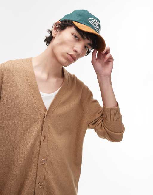 ARKET - Cardigan beige cammello in maglia leggera testurizzata, 4 di 4