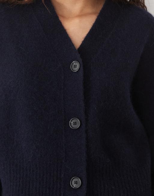 ARKET cardigan con scollo a V in misto lana di alpaca blu navy, 3 di 4