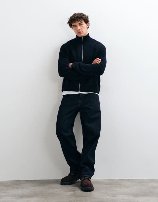 ARKET Cardigan mit Reißverschluss in Dunkelblau, 3 von 5