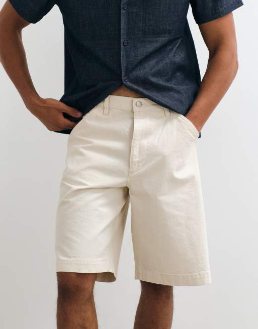 ARKET Carpenter denim shorts in off white, 3 of 5